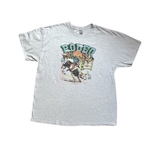 Y2k western Rodeo cowboy bull riding  graphic short sleeve tee